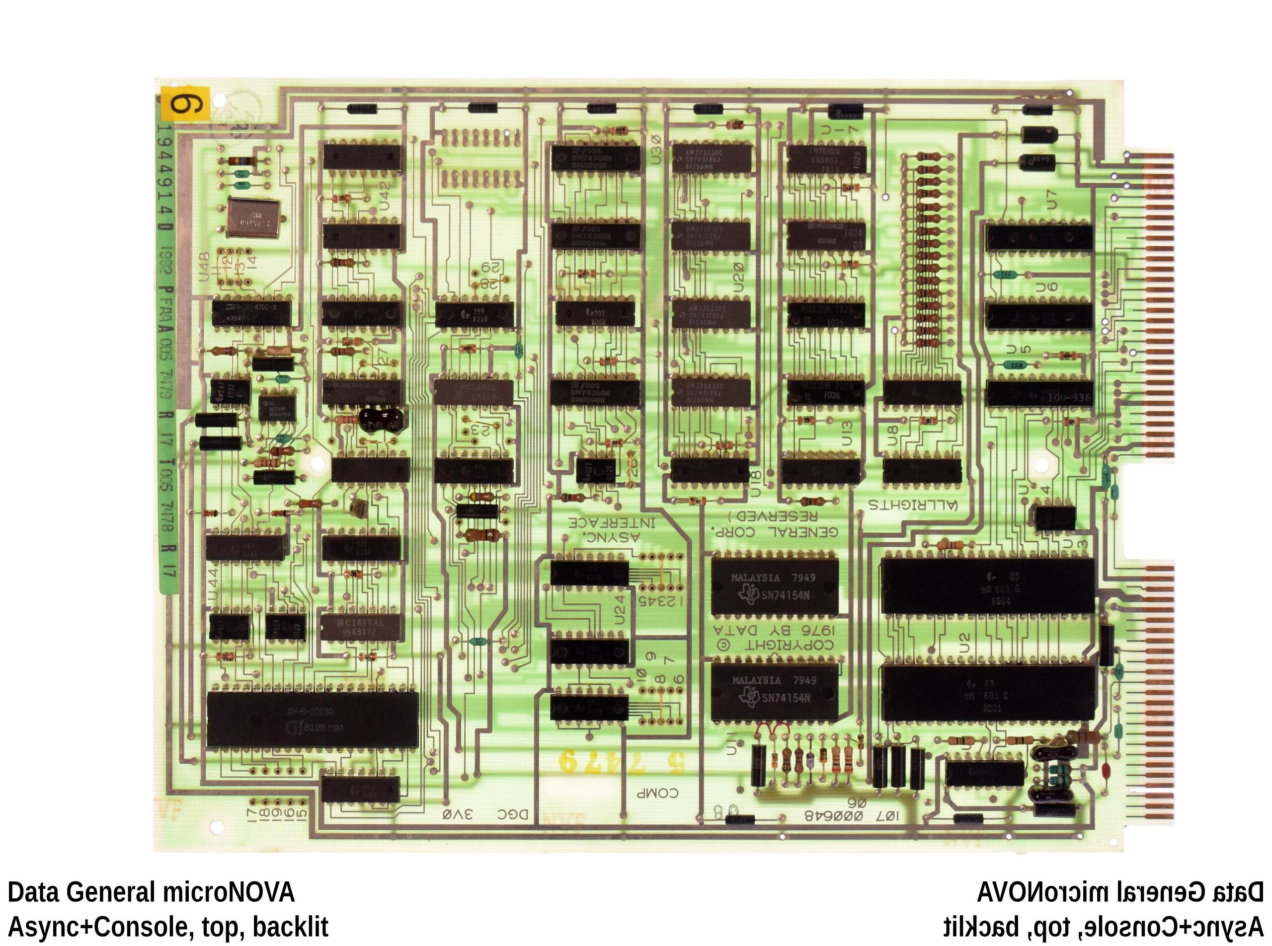 Backlit photo of PCB
